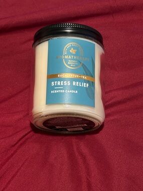 Bath & Body Works Aromatherapy Stress Relief Scented Candle - Blue & White